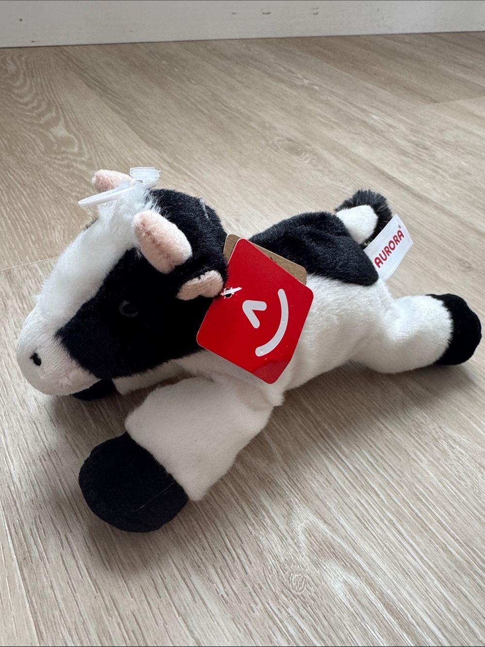 Aurora Black & White Plush Cow